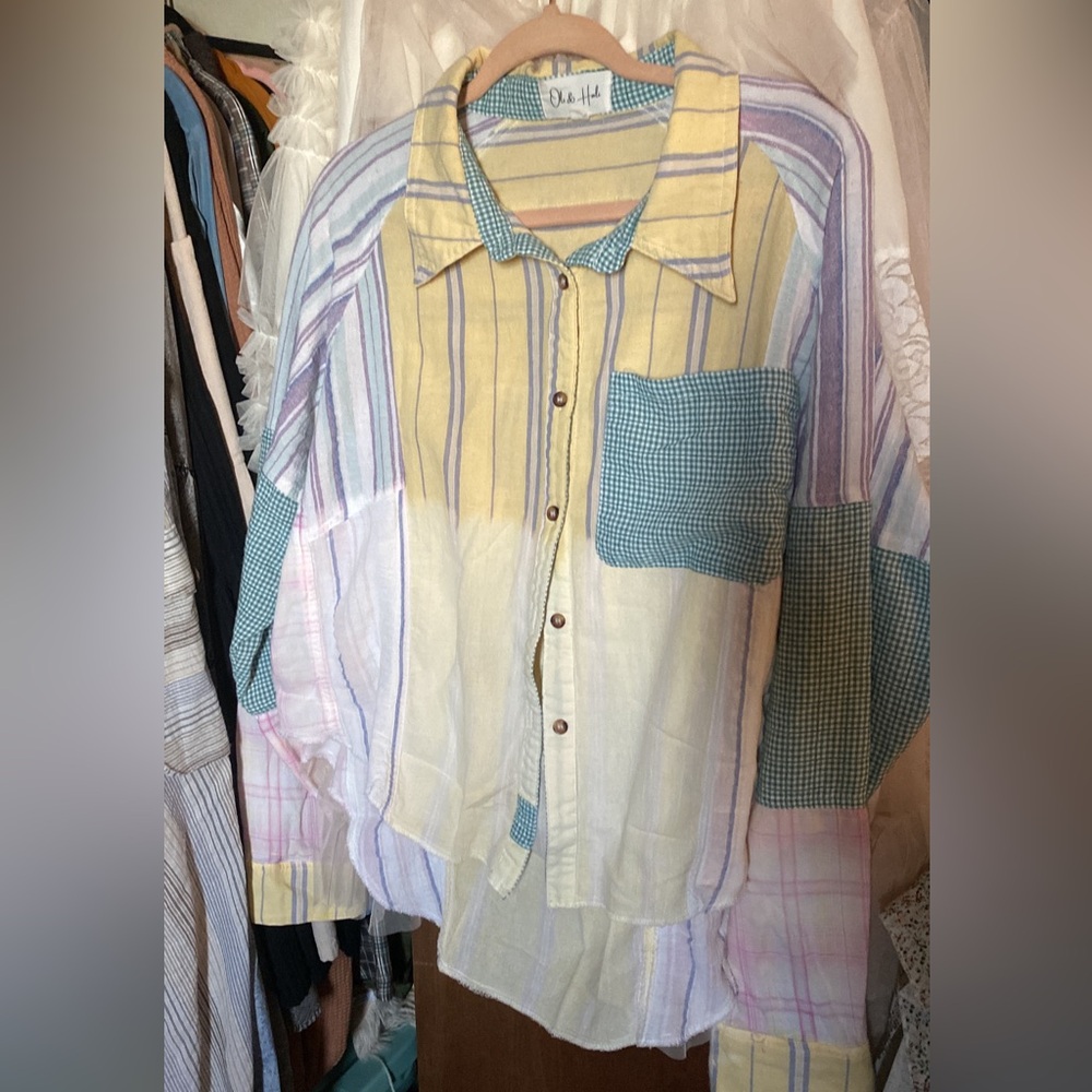 Oli & Hali Colorful Striped Button-Up Shirt